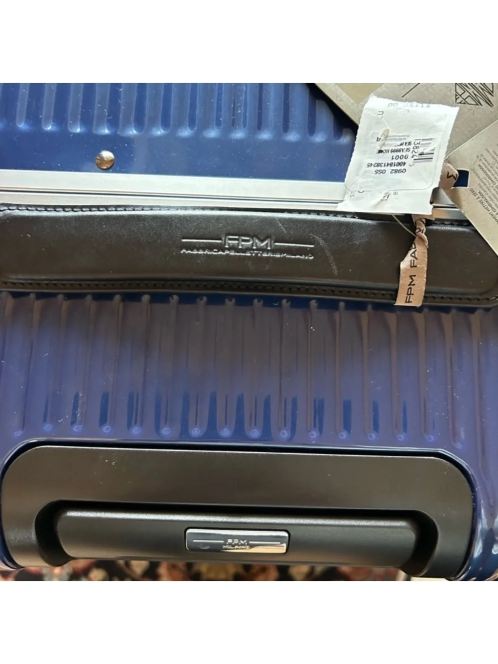 FPM Milano hard Bank 58 collection suitcase, NWT .Navy/silver